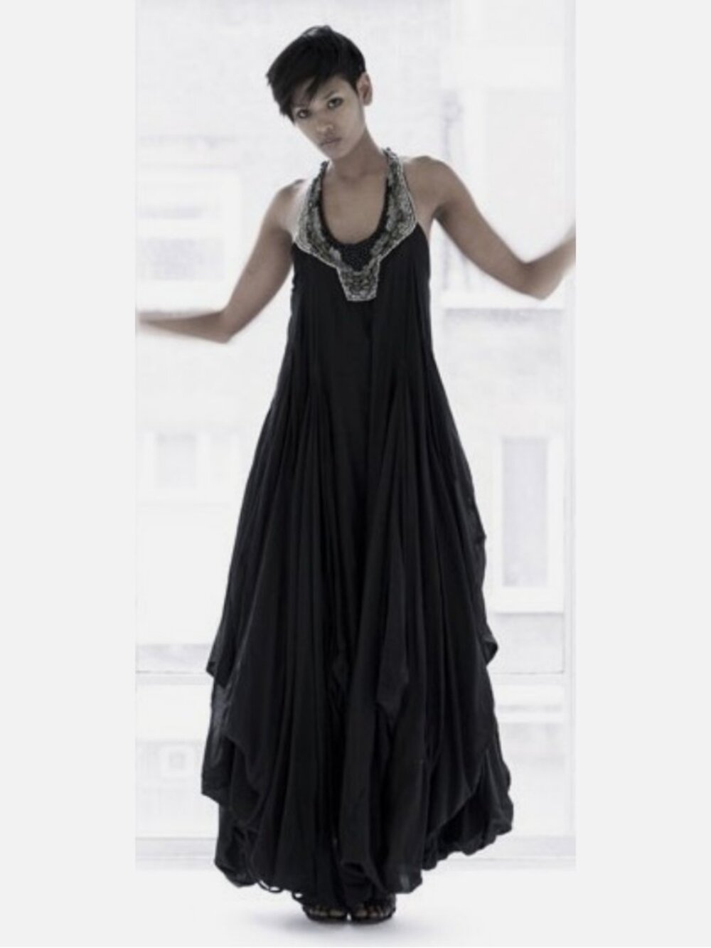 NWT AllSaints Alyassi Archival 2009 Embellished Parachute Maxi Dress